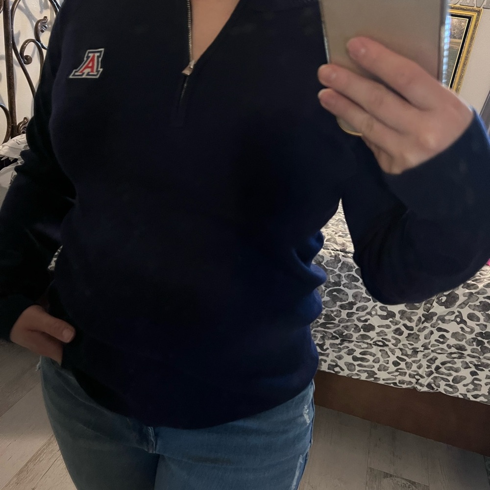 Women's Navy Quarter-Zip Sweater